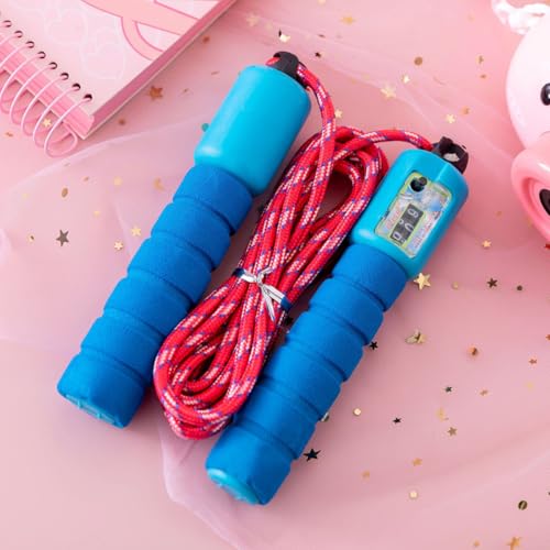 Cabilock 2pcs Automatic Counting Jump Rope with Electronic Digital Counter, Colorful Skipping Rope for Fitness Training and Game Exercise Random Color