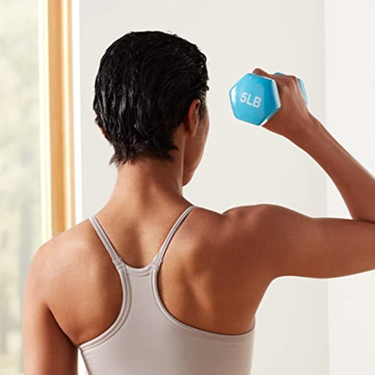 Amazon Basics Vinyl Coated Dumbbell Hand Weights - style: 5 Pounds, Pair