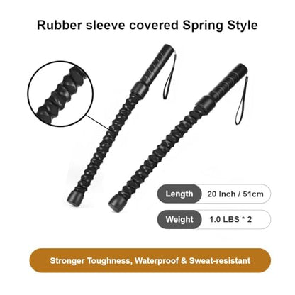 Cordless Battle Ropes Spring-Coated Weighted Ropeless Battle Ropes for Full Body Workout Portable Travel Exercise Equipment with Non-Slip Handle for Home Gym Office Outdoor