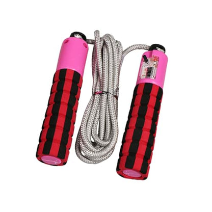 Ciieeo Automatic Counting Jump Rope with Digital Counter, Foam Handle Skipping Rope for Workout and Fitness Training, Adjustable Length for Gym Exercise and Cardio Random Color