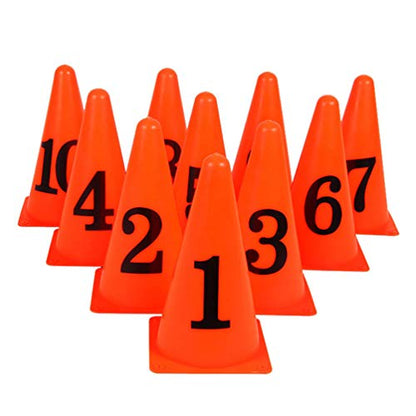 BESPORTBLE Numbered Cones 10PCS Plastic Training Traffic Cones Agility Field Marker Cones for Soccer Basketball Football Drills Training Outdoor Activity Or Events Pro Disc Cones