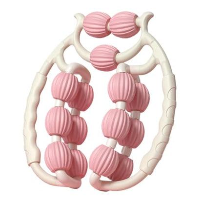 15 Wheels Massage Roller, Cellulite Appearance Circular Leg Clamp Massage Relax Roller, Muscle Relaxer for Legs, Thighs, Arm, Indoor Sports Yoga Bodybuilding Equipment (Pink)