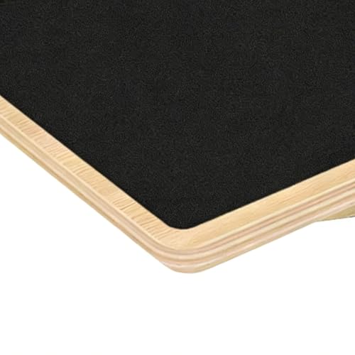 Wooden Wobble Board, Anti Fatigue Nonslip Board, 15 Inches Stability Boards with Ergonomic Tilt Angle, Textured Balancing Exercise for Improving Balance, and Strengthening Cores