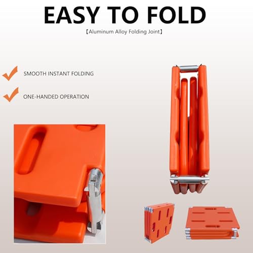 Foldable 75”x19”x1”Orange Backboard Spine Stretcher - 18lb Lightweight PE Spine Board Stretcher with Strap for EMT, Ambulance & Rescue Patient Transport(Orange)