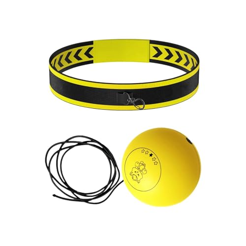 Reflex Ball Headband,Reaction Training Fun Hand Eye Coordination | Punching Speed Gear Sports Equipment,for Professionals Enthusiasts Beginners Amateurs Lovers Families Friends - color: Yellow ball