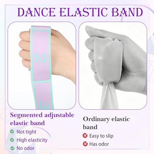 YUXIANLB Elastic Yoga Stretch Strap, 8-Loop Adjustable Stretching Gymnastic Resistance Band Fitness Equipment for Women Physical Flexible Therapy Ballet Dance Stuff Pilate Training Exercise Workout