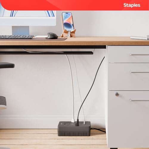 Staples TECH 650VA UPS Battery Backup, 8 Outlets, Surge Protection, Black