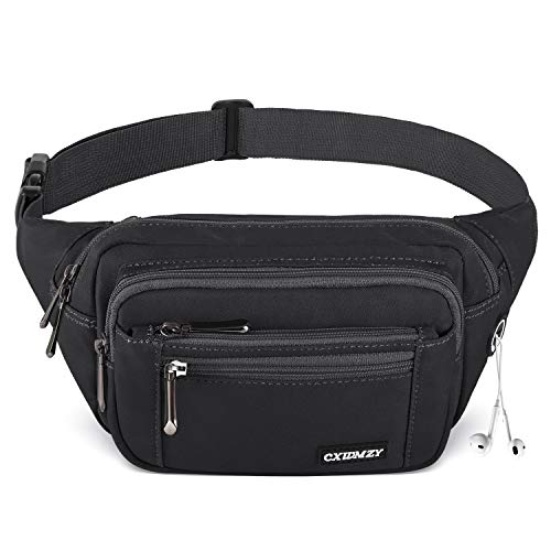 CXWMZY Fanny Packs For Women & Men Waist Pack Hip Bum Bag with Multi-Pockets Large Capacity Waterproof Casual Bum Bag for Disney Traveling Casual Cycling Running Hiking - color: Black_1