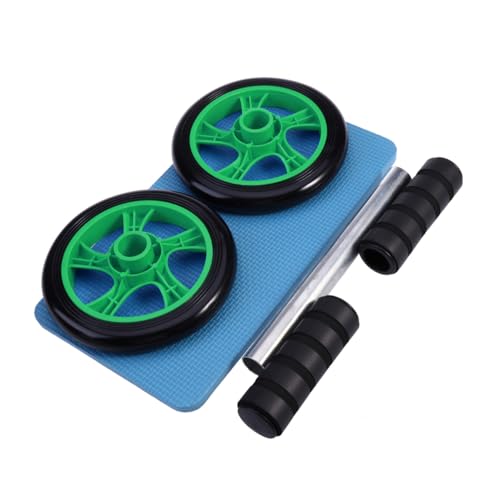 Dual Wheel Mute Ab Roller with Knee Pad Silent Abdominal Wheel Trainer for Core Strength Protective Cushion for Knee Comfort Hard Floors Full Body Workout Equipment