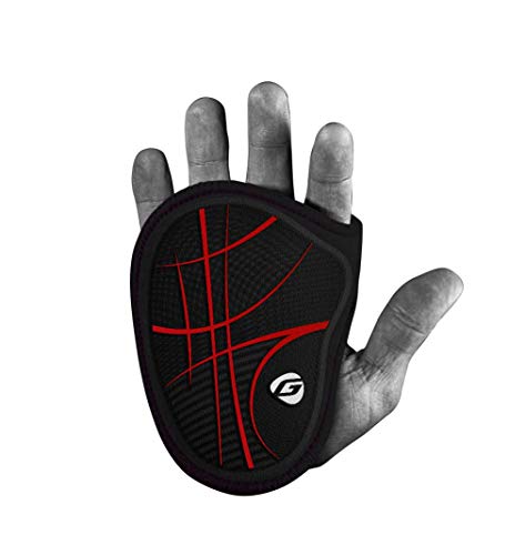 Gripad RX Lifting Grips | The Most Durable Grip Pads Yet | The Alternative to Weight Lifting Gloves, Gym Workouts, WOD, Weightlifting | Neoprene Hand Grips | Flexible Rubber Palm - color: Black / Red