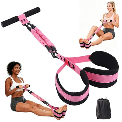 Upgraded Multifunction Pedal Resistance Band with Handles, Adjustable Exercise Bands for Full Body Workout, Home Gym Equipment for Core Abs Legs Glutes Arm Strength Training