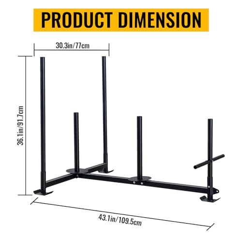 Prowler Weight Sled for Training - Workout Sled with Replaceable Feet, High & Low Handles, Metal Skis for Extra Resistance - Easy Storage Sled Pull and Push,300LB