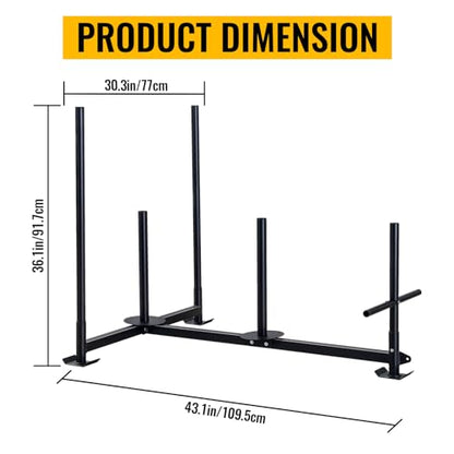 Prowler Weight Sled for Training - Workout Sled with Replaceable Feet, High & Low Handles, Metal Skis for Extra Resistance - Easy Storage Sled Pull and Push,300LB