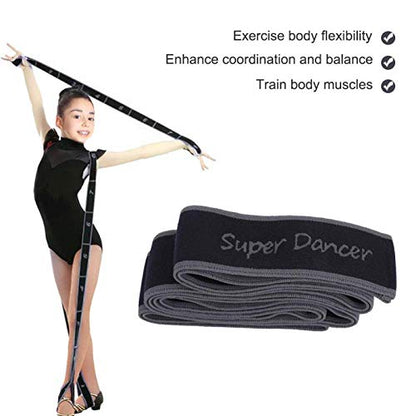 Exercise Strap Yoga Stretch Assist Strap with 8 Numbered Loops, Band for Yoga Pilates Dance and Gymnastics Workout, People Dancing Assistance(Grey)