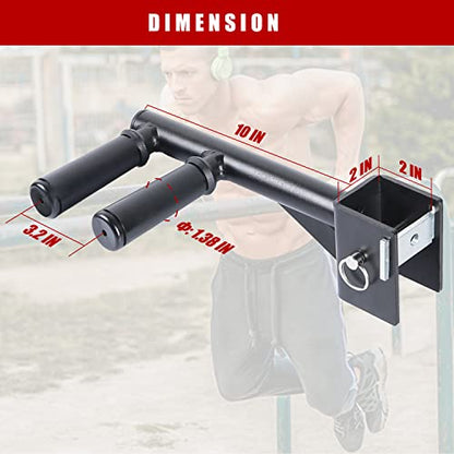 Dip Bar Attachments for 2" x 2" or 3" x 3" Power Rack - Narrow & Wide Dips Double Handles (Patent Pending) - color: For 2" x 2" Rack