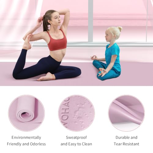 Extra Wide & Thick 8mm Yoga Mat, 72"x31.5" - color: Purple