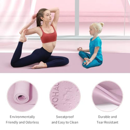 Extra Wide & Thick 8mm Yoga Mat, 72"x31.5" - color: Purple