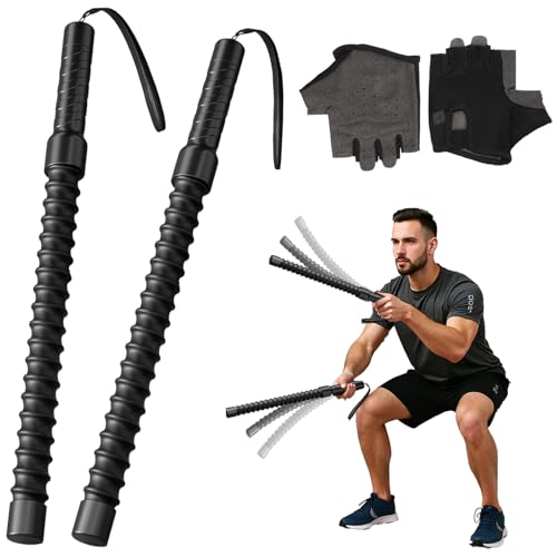 Ropeless Battle Ropes for Exercise Workout Rope, Portable Workout for Home Gym, Exercise Battle Ropes for HIIT Workouts, Low-Impact Cardio Training (2 Ropes with Gloves) - style: 2 Ropes with Gloves