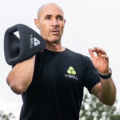 TRX YBell Pro Series 3-in-1 Dumbbell, Kettlebell and Push Up Stand Workout Equipment | Commercial Grade Powder Coated Surface | Perfect for Strength Training & Conditioning Workouts - size: 18 lbs