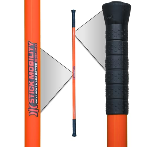 Stick Mobility 3 Stick Training Bundle | Mobility Stick to Improve Flexibility, Mobility, and Strength with Active Stretching for Golf, Running, Fitness, Pickleball, and More - color: Orange