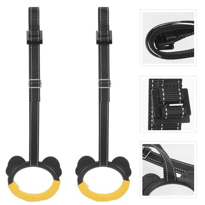 Gymnastic Rings with Buckle Straps, Plastic Indoor Exercise Rings Set with 1m Adjustable Rope for Pull-up Training and Home Fitness