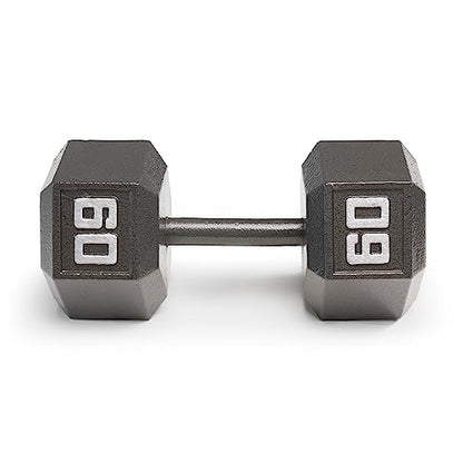 Marcy Cast Iron Hex Dumbbells Collection - Available size from 3-lb to 100-lb, SOLD INDIVIDUALLY - style: 60lbs