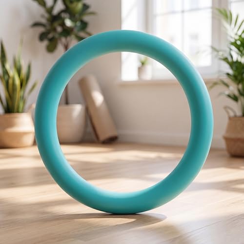 Exercise Weight Ring for Full Body Workout, 10 lb Resistance Training Ring Non-Slip Silicone Surface, 12 Inch Diameter, Teal Blue
