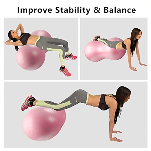 INPANY Peanut Ball - Anti Burst Exercise Ball for Labor Birthing, Physical Therapy for Kids, Core Strength, Flexible Seating, Home & Gym Fintness, Sensory Chair Wiggle Seat for Boys and Girls