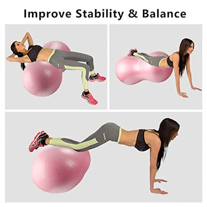 INPANY Peanut Ball - Anti Burst Exercise Ball for Labor Birthing, Physical Therapy for Kids, Core Strength, Flexible Seating, Home & Gym Fintness, Sensory Chair Wiggle Seat for Boys and Girls