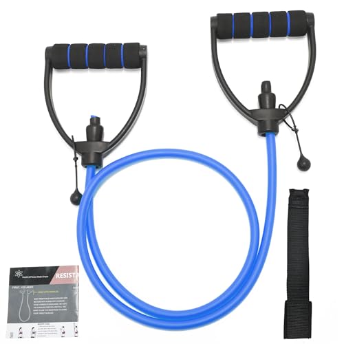 Resistance Band with Handles and Door Anchor, Adjustable Exercise Tube Band for Physical Therapy, Strength Training, Pilates and Home Workouts