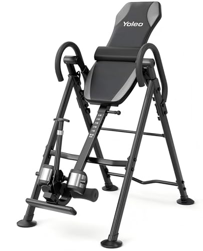 YOLEO Gravity Inversion Table for Back Pain Relief 2026 New Inversion Table w/Lumbar Support Easy to Assemble Back Stretcher Machine 300 lbs