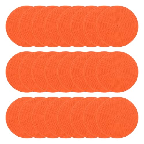 PATIKIL Poly Spot Markers, Rubber Floor Dots with Storage Bag Flat Agility Cones for Sports Training - color: Orange, size: 6 Inch