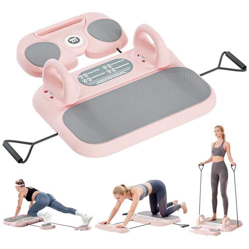 Pilates Reformer Board，6-in-1 Foldable Pilates Equipment for Home Workout with Timber，Core& Full Body Training for Women