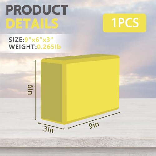 Yoga Block - Unsupported Latex Eva foam - Soft non slip surface with bevel for yoga, pilates, meditation - Yoga accessories for stability, balance and deep stretching