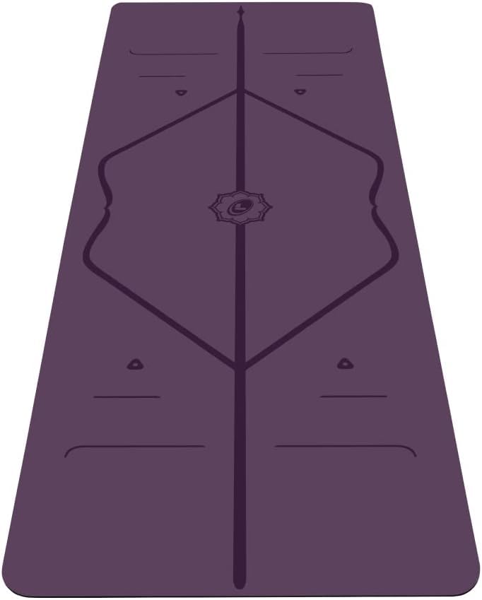 Liforme Travel Yoga mat – Patented Alignment System, Warrior-Like Grip, Non-Slip, Eco-Friendly, Ultra-Lightweight and Sweat Resistant, Made with Natural Rubber - color: Purple