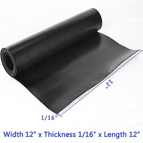 WochiTV Solid Rubber Sheets, Strips, 12" Wide x 1/16" Thick x 12" Long Neoprene Rubber Sheets Perfect for DIY Gasket Material, Sealing, Liner, Shield, Padding, Mat - size: 12" W x 12" L, style: 1/16(.062") Thick
