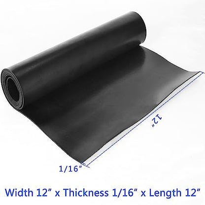 WochiTV Solid Rubber Sheets, Strips, 12" Wide x 1/16" Thick x 12" Long Neoprene Rubber Sheets Perfect for DIY Gasket Material, Sealing, Liner, Shield, Padding, Mat - size: 12" W x 12" L, style: 1/16(.062") Thick