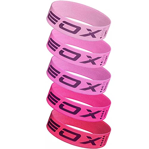 EOX Exercise Resistance Fabric Loop Bands, Non-Slip Resistance Workout Bands for Legs & Butt and Glutes, 5 Resistance Levels Hip Training Bands (Pink)