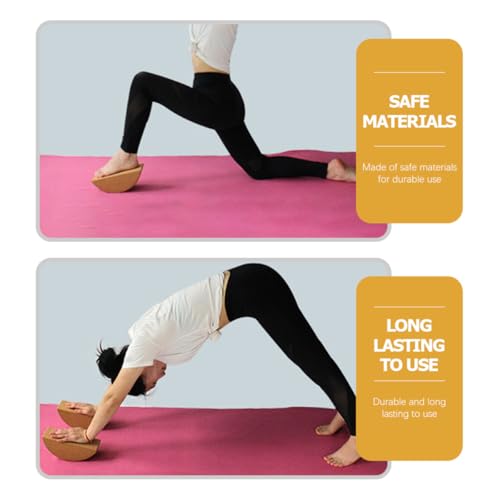 MAGICLULU Yoga Balance Blocks Set, Cork Material, Non-slip Semi-cylindrical Design for Core Muscle Training and Stability, Sturdy Yoga Equipment for Pilates and Fitness Exercises
