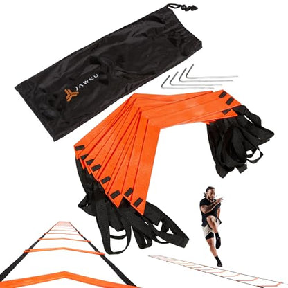 Speed and Agility Ladder, Extra Long 21-Foot with 15-Rungs to Improve Balance, Acceleration, Lateral Speed, Change of Direction, and Body Control