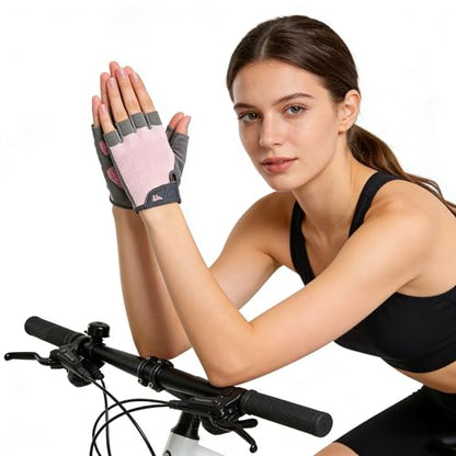 Fingerless Workout Gloves for Women Men - Anti-Slip Shock-Absorbing Glove for Fitness Cycling Outdoor Sports