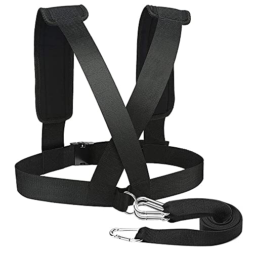 Drfeify Reinforced Stiching Sled Harness, Shoulder Strap With Elastic Rope and Belt, for Speed Training, Resistance, and Team Sports