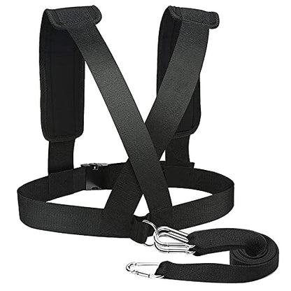 Drfeify Reinforced Stiching Sled Harness, Shoulder Strap With Elastic Rope and Belt, for Speed Training, Resistance, and Team Sports