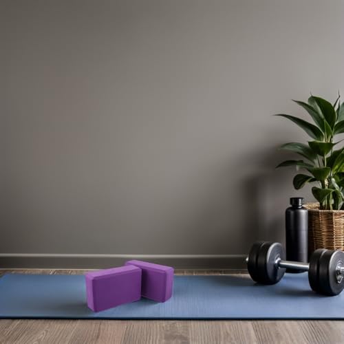 BESTonZON 2pcs Eva Non-slip Yoga Blocks High Density Foam Bricks for Stretching and Balance Training Lightweight Exercise Support for Pilates and Gymnastics