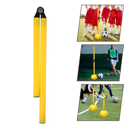 Didiseaon Foldable 2-Part Speed Agility Training Pole Yellow Football Basketball Hurdle for Field Drills