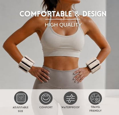 Adjustable Wrist & Ankle Weights for Women & Men – Wearable Weights Set for Walking, Pilates, Yoga, Barre, Running & Home Workouts – Comfortable Silicone Fitness Bands for Strength & Toning