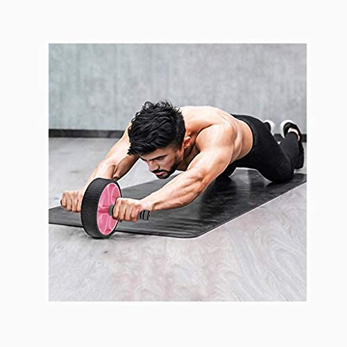 AB Wheel Roller with Knee Pad Push Up Bars Handles Grips Adjustable Skipping Jump Rope, Home Gym Workout Exercise Equipment - color: Black