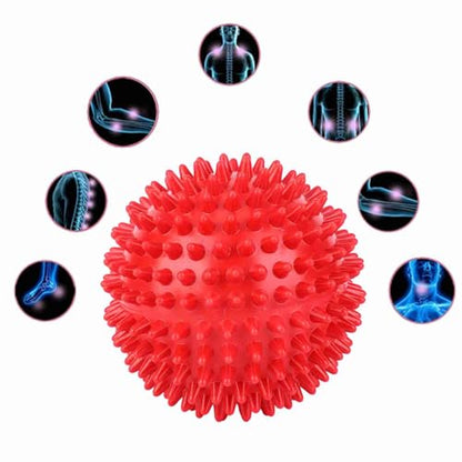 Garosa Spiky Massage Ball, Hard Plastic Point Therapy Muscle Pain Relief Tool for Athletes Runners Red 7.5cm
