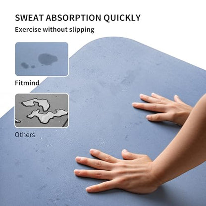 Professional PU Rubber Yoga Mat, Double-Sided Non Slip Sweat Resistant Exercise Mat for Men Women, Comfortable Extra Long & Wide for Yoga, Pilates, Fitness, Home Gym, 72"×26.8"×0.18"(4.5mm)Thick