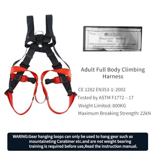 NewDoar Climbing Harness CE Certification Rock Climbing Rappelling Equipment Body Guard Protect Rappelling Rescuing Equip - color: Adult Full Body